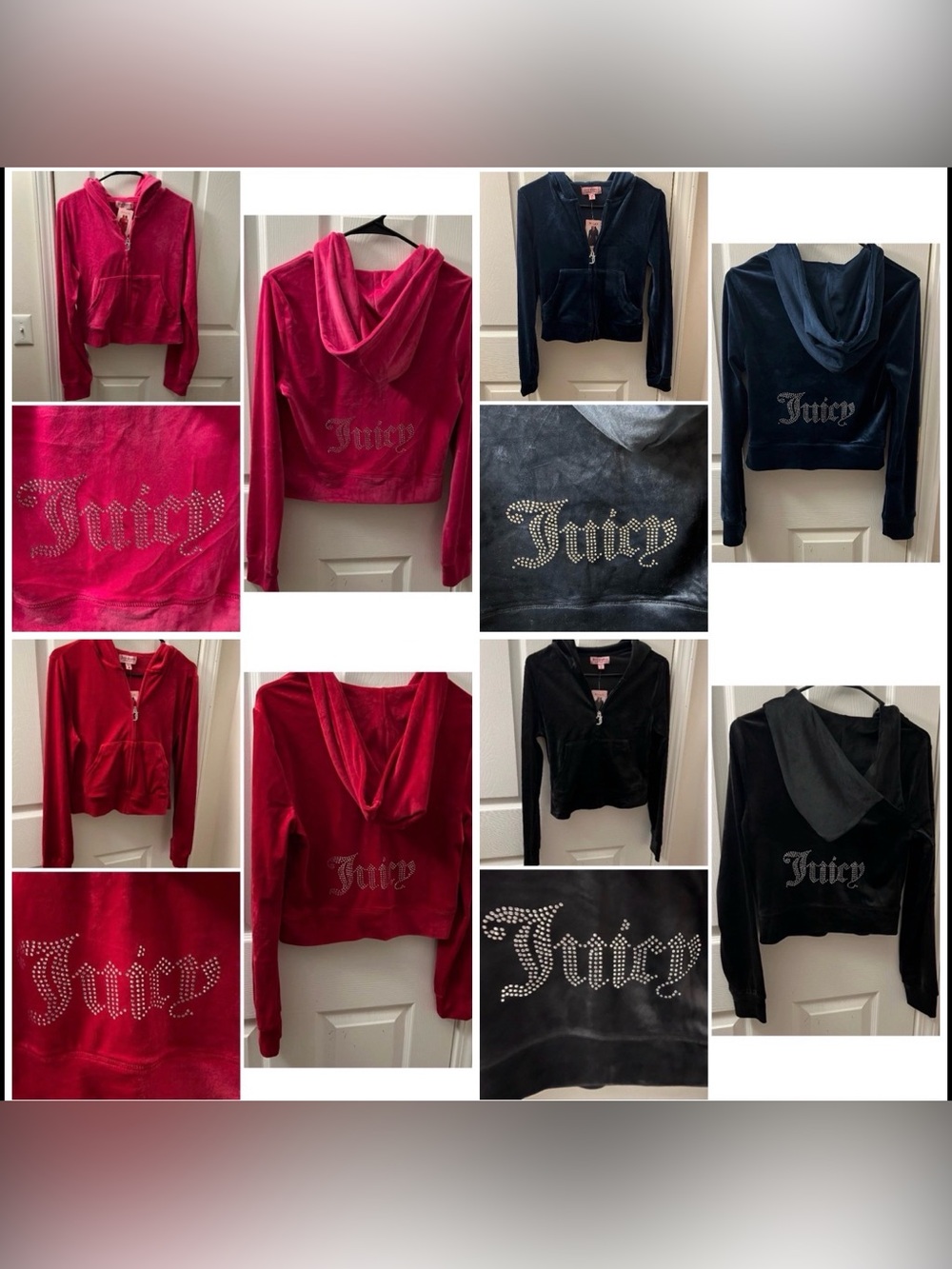 New Juicy Couture Velour Zip Up Hooded Track Jacket